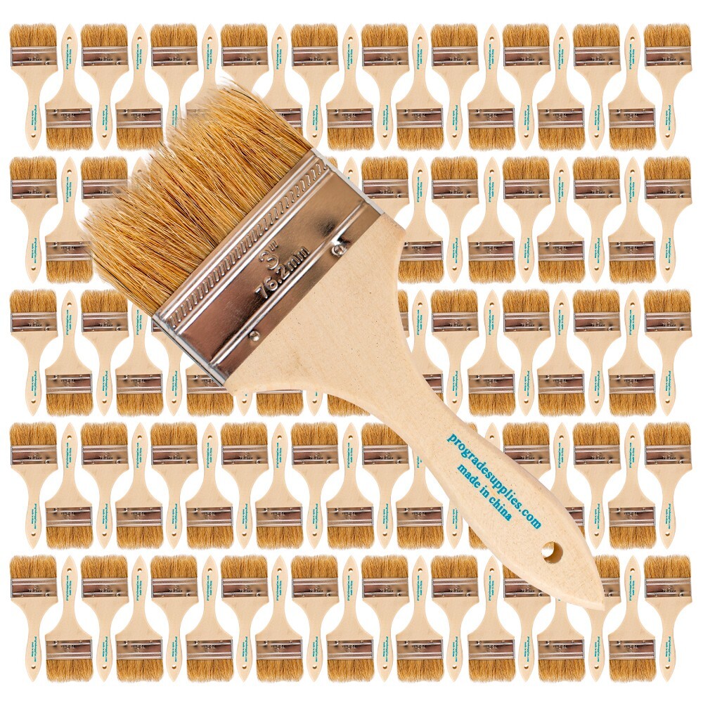 96 Pack – 3″ Chip Brushes for Paints, Stains, Varnishes, Glues & Gesso