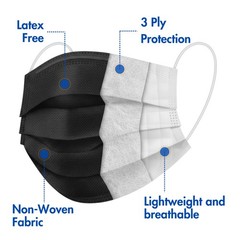 Criterion ASTM Level 3 Disposable Face Mask – Black, 3-Ply, Fluid Resistant, …