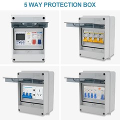 5 Way Circuit Breaker Box, IP65 Distribution Protection Box with Din Rail Abs Pl
