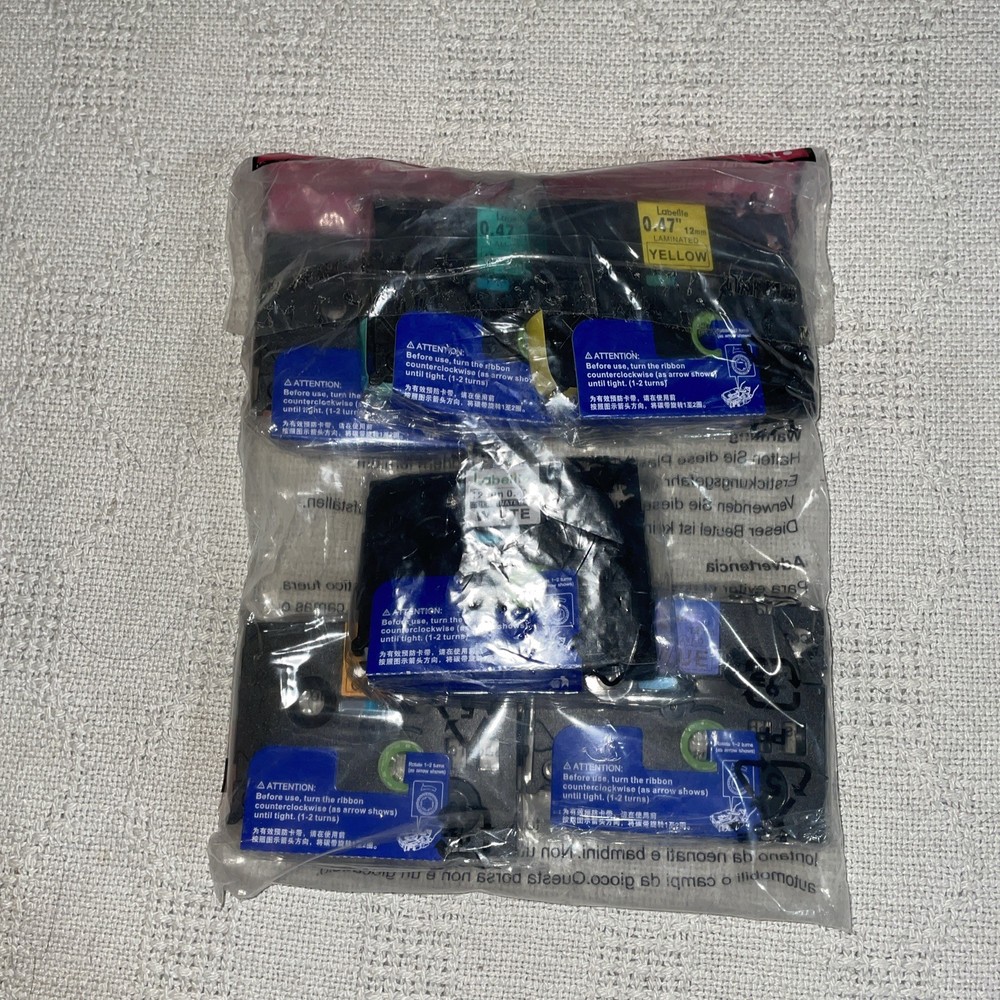 6PK Black-on-Color Compatible Label Tape for Brother TZe-B31-731 12mm 0.47 Inch