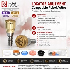 Dental Fit Zest Locator Abutment Legacy Anchor Overdenture Hiossen Zimmer Nobel