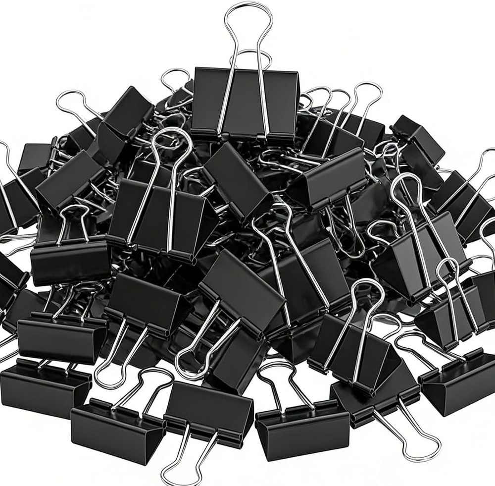 200 Count Binder Clips Assorted Sizes, 4 Sizes Large, Medium, Small, Mini, Metal