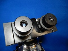 Omax Four Lens With Slide Stage Microscope Lightg and Aperature Control Good Use