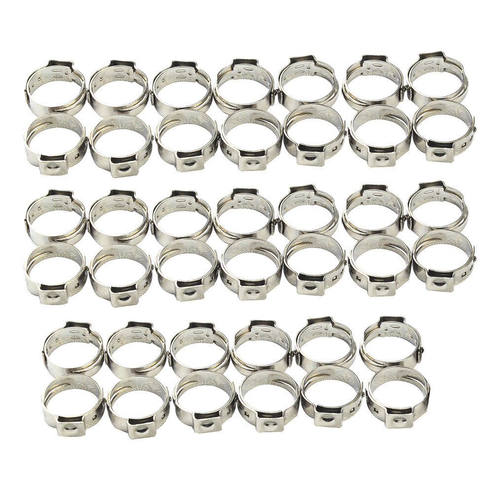 1/2 inch PEX Stainless Steel Clamp Cinch Rings Crimp Pinch Fitting 40 pcs