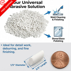 Hiceeden 8 Pounds Rock Tumbling Filler Media, 1/5″ x 2/5″ x 2/5″, White