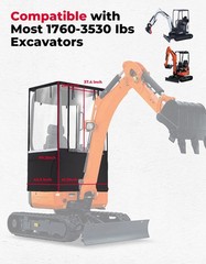 Mini Excavator Cover Cab Enclosure Fits 1760-3530 lbs for Kubota U17/ Bobcat E20