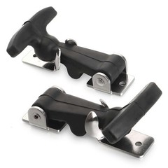 2-10pcs Flexible Hood Hasp Rubber Draw T Handle Latch with Zinc Plated Hardware