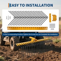 60″ Landscape Rake | Fits 2″ Receiver, for Lawn Tractors & ATV/UTV