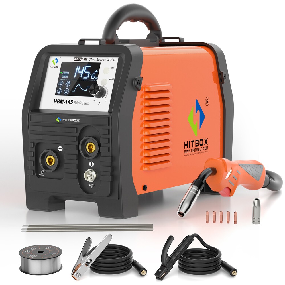 HITBOX MIG Welder 110V 220V MMA Lift TIG Support Spool Gun Welding Machine 4 in1