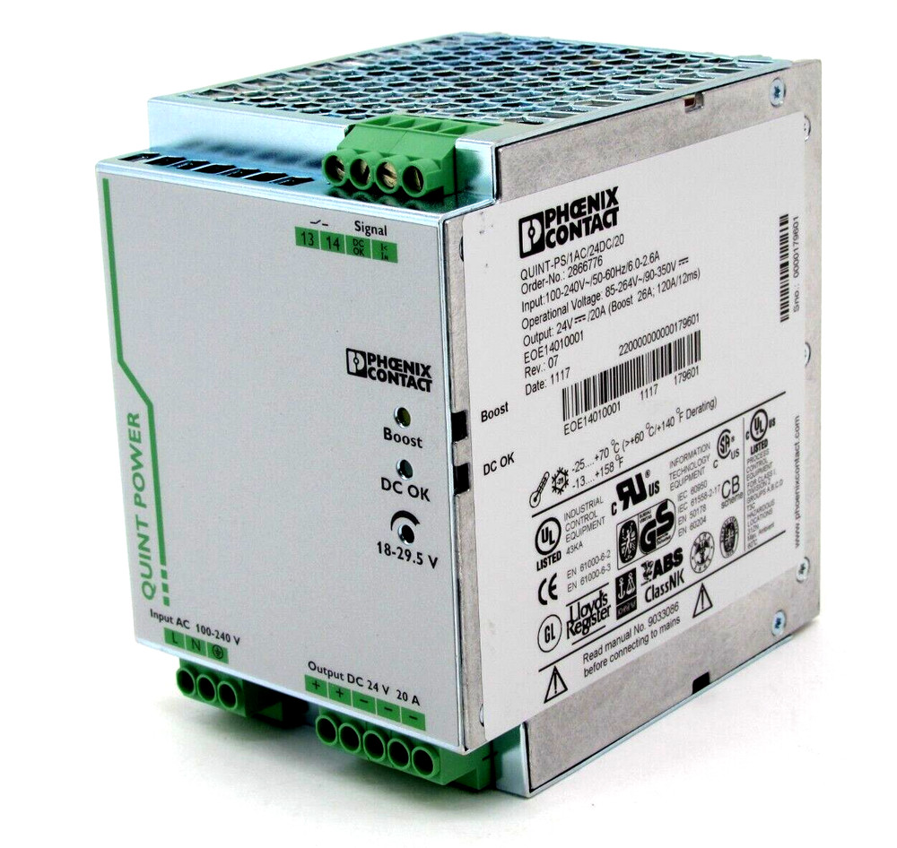 NEW PHOENIX CONTACT QUINT-PS/1AC/24DC/20 POWER SUPPLY 2866776 QUINTPS1AC24DC20