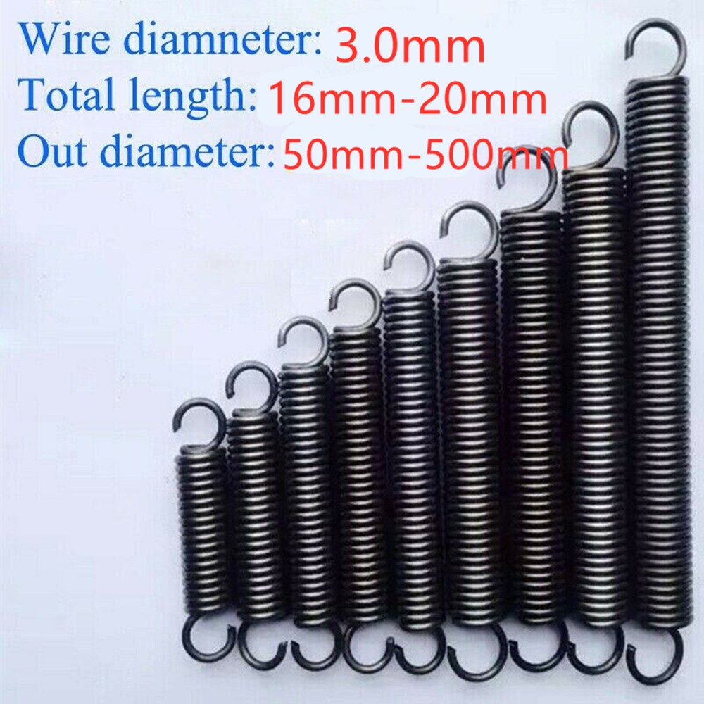Wire Dia 3mm Extension spring Tension Expansion Extending Spring Length 50~500mm
