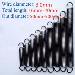 Wire Dia 3mm Extension spring Tension Expansion Extending Spring Length 50~500mm