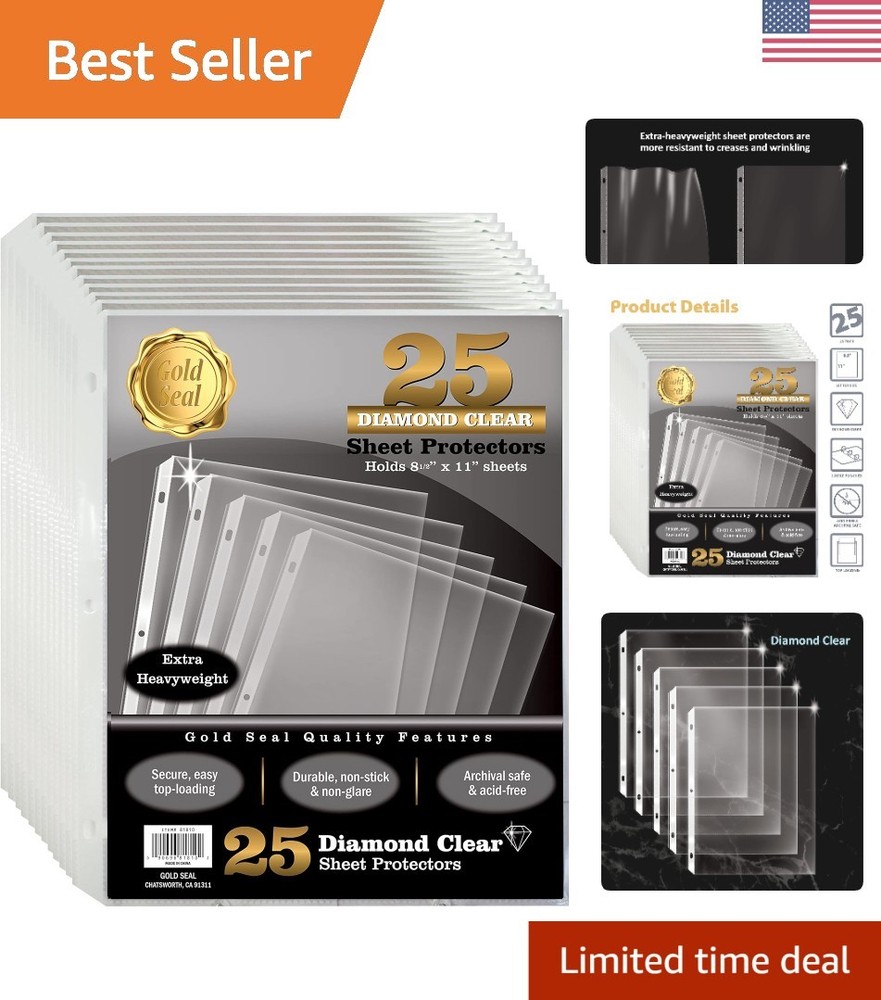 25 Pack Anti-Glare Sheet Protectors 8.5×11 – Durability & Clarity