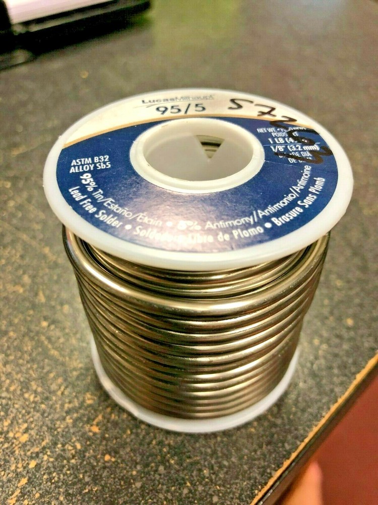 Soft Solder, LEAD FREE, Lucas-Milhaupt, 1 Lb. Roll 95/5