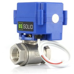 U.S. Solid 1/4″ NPT Motorized Ball Valve N/C 9V 12V 24V AC/DC 2-Wire SS304