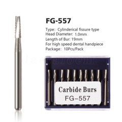 FG 557 Dental Acero de Tungsteno FG Fresas de Carburo para Alta Velocidad Pieza