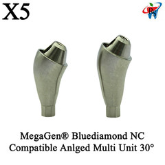 5x Dental MegaGen® Bluediamond NC Compatible Angled Multi Unit 30° Abutments