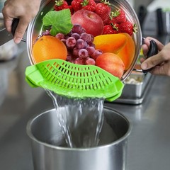 Clip On Strainer Silicone Pots and Pans, AUOON Standard 8.86 x 3.55 in, Green