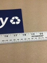 NEW American Decal 18″ x 4″ Recycling Only Blue White Sticker Sign Ships FREE