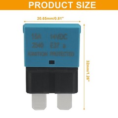 Litoexpe 2 Pack 15A Auto Reset Circuit Breaker, ATC/ATO Low Profile Mini Blad…