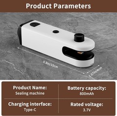 2026 New Upgraded Mini Bag Sealer,With Knife/Flash-Light/Magnet,800mah,USB-C Rec
