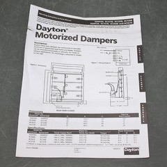 Dayton Motorized Control Damper 3HHP3, 12″ Square, 100-240V AC, Belimo Actuator