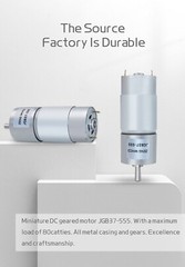 JGB37-555 Reduction Gear Motor DC 12V 24V Reversible High Torque Metal Gearbox