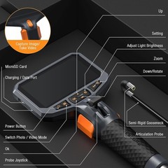 Teslong 6.5mm Two-Way Articulating Borescope Endoscope Inspection Camera 10FT