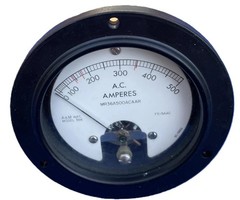 Vintage Military AC Ammeter 0-500 Amps Panel Meter NSN 6625-00-553-1532 NOS