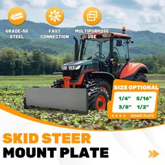 1/4″ 5/16″ 3/8″ 1/2″Skid Steer Mount Plate Adapter Loader Quick Tach Attachment