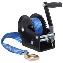 1200 LB Hand Crank Winch w/ 20 FT Strap, 2-Way Ratchet for Trailer, Boat, ATV