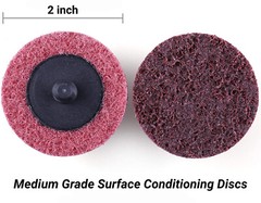 50Pcs 2 in Medium Grit Roll Lock Surface Die Grinder Sanding Quick Change Disc