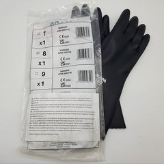MAPA Butoflex 650 Butyl Gloves Chemical Resistant Size 8 Med 14″ Long Black Pair