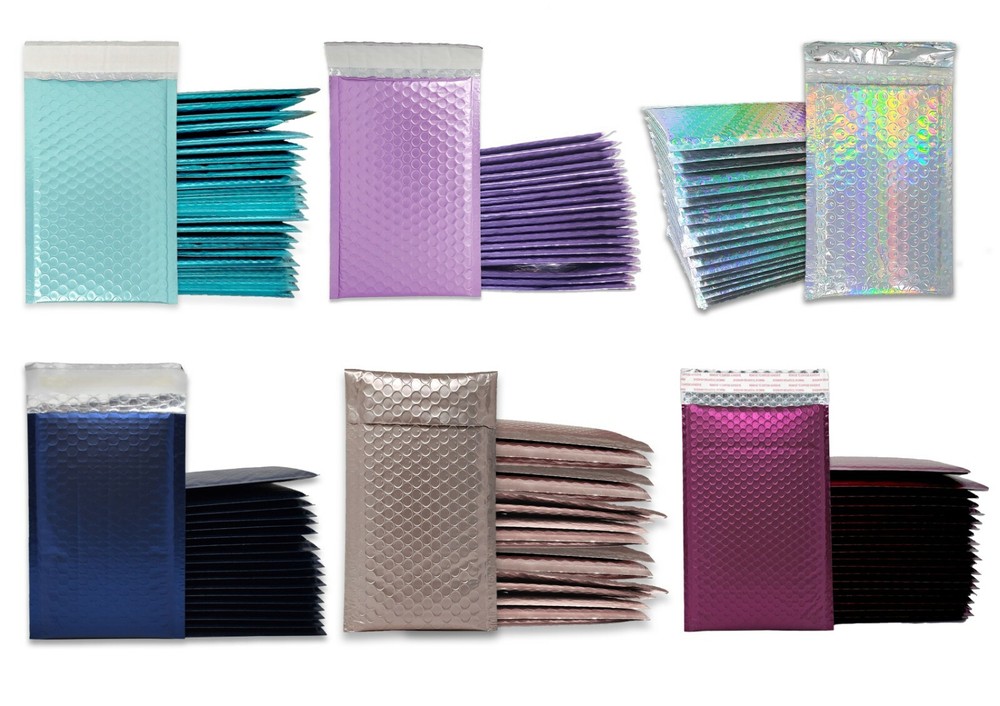 4X8 inch Choose Your Color Metallic Padded Bubble Shipping Envelope Mailers Pack