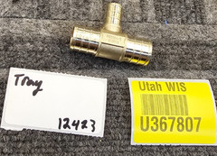(QTY 8) RIFENG F1807PW-G 0.6″ x 0.6″ x 0.4″ PEX REDUCING TEE BRASS CRIMP FITTING