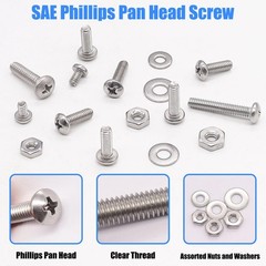 Assorted 304 Stainless Steel Bolts, Nuts & Washers Kit – 8 Screw Sizes Included
