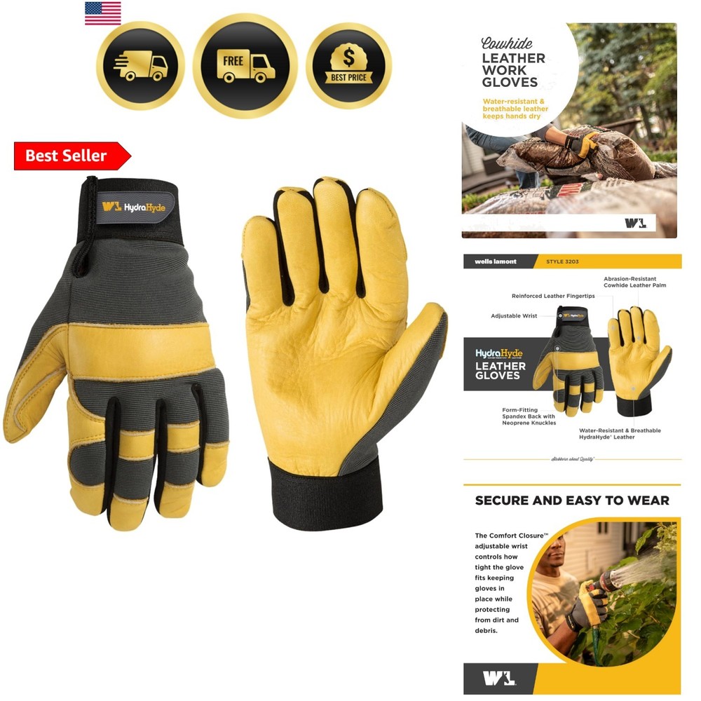 Men’s Leather Palm Work Gloves