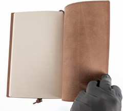 Borlino Italy Customized/Branded Journal for Justice HQ Leather 8.5x6in USED