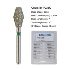 Dental Diamond Burs Pear Round End Taper Barrel FG Medium Coarse Fine High Speed