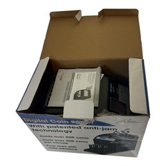 Royal Sovereign FS-4DA/BK Digital Coin Sorter Counter Tested 16 Tubes Box