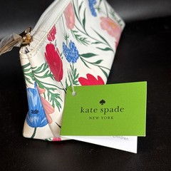 Kate Spade Pencil Pouch Cosmetic Case Travel Bag Faux Leather w Accessories