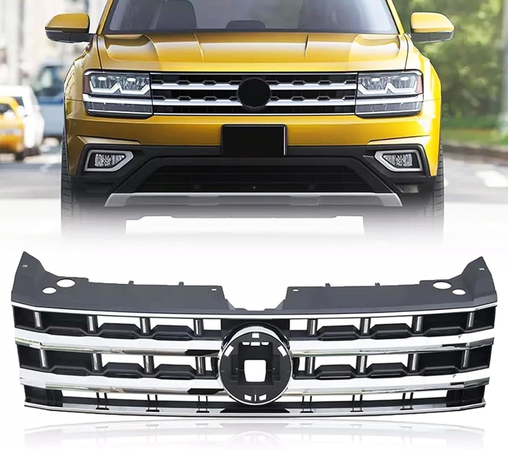 Front Bumper Grill Grille Compatible with 2018-2020 Volkswagen VW Atlas Upper