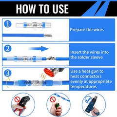 1000-50 Seal Solder Sleeve Heat Shrink Waterproof Butt Wire Connectors Terminals