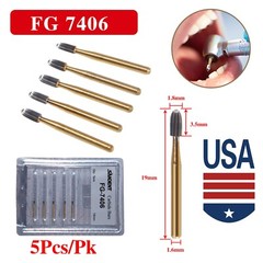 5 packs Dental Tungsten Carbide Burs Trimming & Finishing Egg Football FG 7406