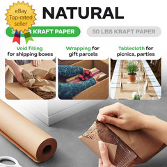 18″ X 14400″ (1200 Ft) Large Brown Kraft Paper Roll for Packing – Perfect Natura