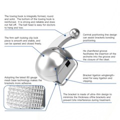 AZDENT Dental Self-Ligating Bracket Buccal Tube MBT Roth 0.022 Hooks 345/Tool