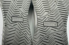 Puma Safety Icon Suede Low Gray & White Steel Toe Oil Resistant Sneaker Size 7.5