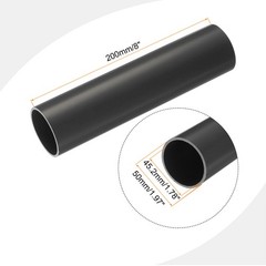 PVC Rigid Round Pipe 45.2mm ID 50mm OD 20cm/8″ Length Light Grey High Impact