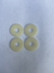 Plastic Nylon Flat Washers (Q:4): 1/4”ID X 3/4”OD X 1/16” THICK