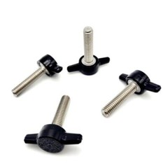 M6 x 25mm Clamping Thumb Screw Bolts with Black Butterfly Tee Wing Knob 4 Pack